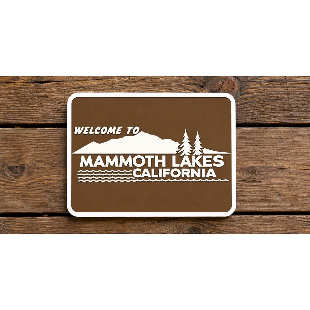 Welcome To Mammoth Lakes California Entrance Road Sign US 395 Highway Travel